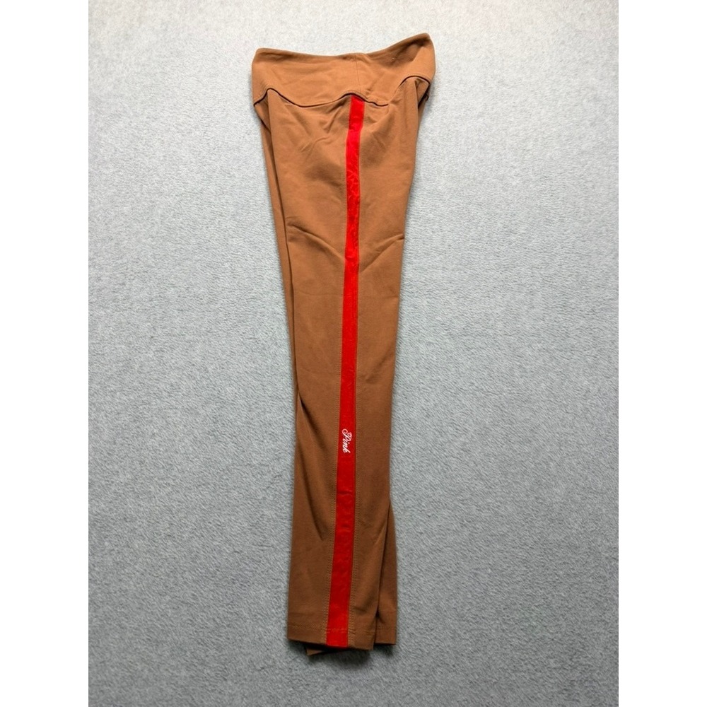 Victorias Secret PINK Leggings Brown Red Side Stripe High Waist Small